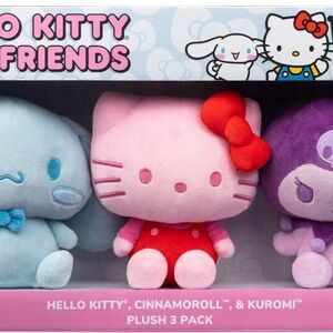 Hello Kitty Friends Plush 3 Pack - Pink, Blue, Purple 8 inch set
